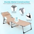 thumbnail image 4 of Topbuy Beach Lounge Chair with 5 Adjustable Positions, Kids, Detachable Pillow and Hand Ropes - Set of 1, Beige, 4 of 9