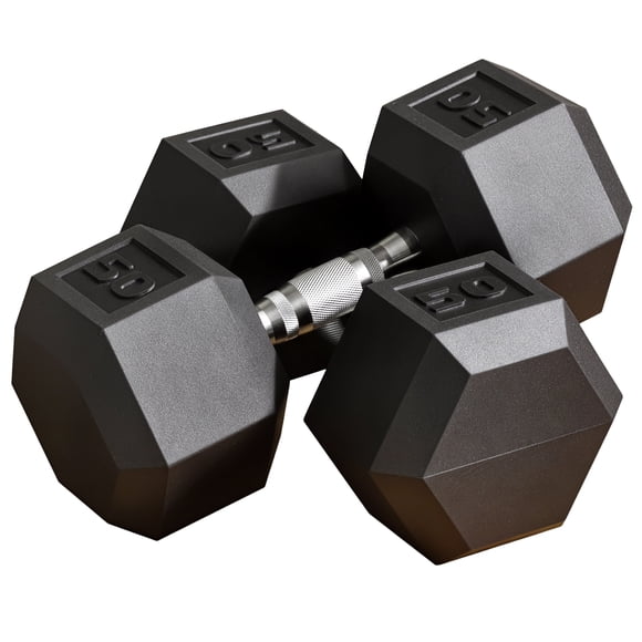 Soozier 2 x 50 lbs Dumbbells Weight Set for Home Gym Cardio Exercise