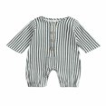 thumbnail image 1 of Perruques à Col Rond avec Motif Rayé et Fermeture à Bouton pour Bébés Garçons et Filles, 1 of 8