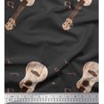 thumbnail image 1 of Soimoi Cotton Poplin Fabric Notes & Guitar Musical Instrument Printed Craft Fabric by The Yard 56 Inch Wide, 1 of 5