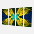 thumbnail image 2 of Bright Yellow Blue Fractal Flower - Floral Canvas Art Print, 2 of 3