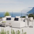 thumbnail image 1 of Modway Saybrook 4-Piece Fabric Upholstered Outdoor Patio Sectional Sofa in White, 1 of 6