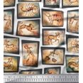 thumbnail image 1 of Soimoi Velvet Fabric Zodiac Sign Patchwork Print Fabric by The Yard 58 Inch Wide, 1 of 3