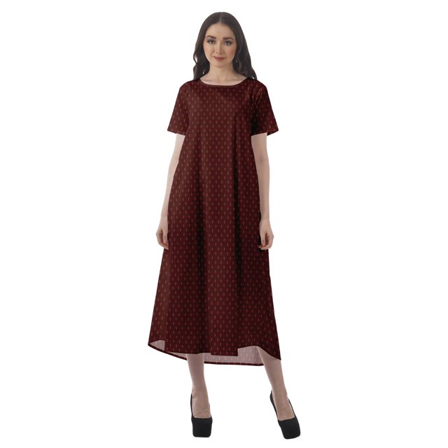 Moomaya Robes d'Été Imprimées pour Femmes à Manches Courtes en Coton Flex Robe de Soirée