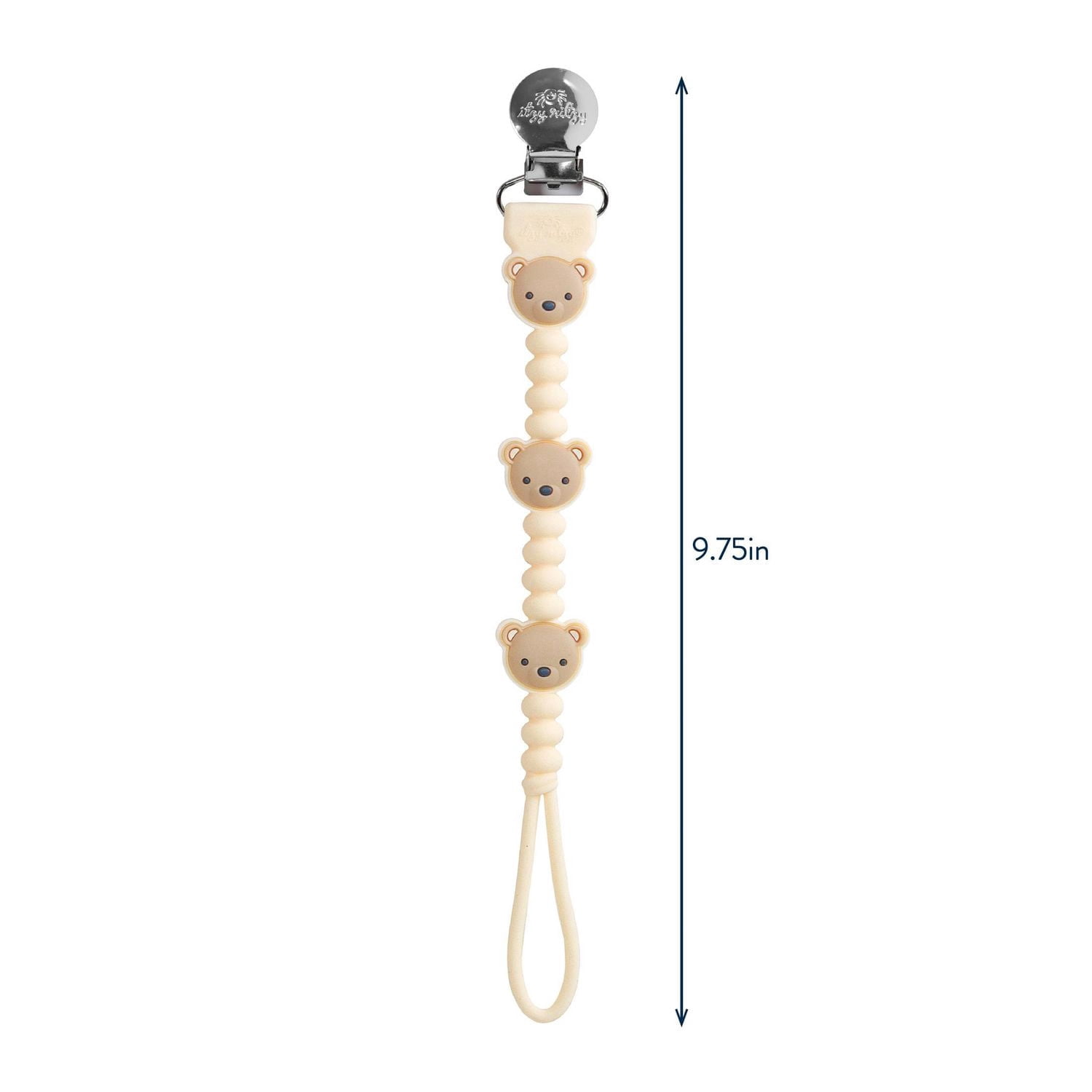Itzy Ritzy Sweetie Strap Plus Bear Silicone Pacifier Clip for Infants, 0+ Months