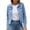 Blue, variant on Women'S Basic Solid Color Button Down Denim Cotton Jacket With Pockets Denim Jacket Coat Women'S Denim Jackets White M