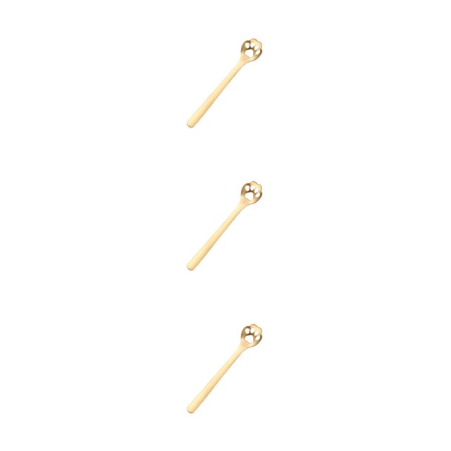 VONKY Cute Spoon For Tea Essential Teaware - Exquisite And Practical Stainless Steel Spoon Stainless Steel Sugar Spoon For Tea Cat's Claw gold 1 3Set