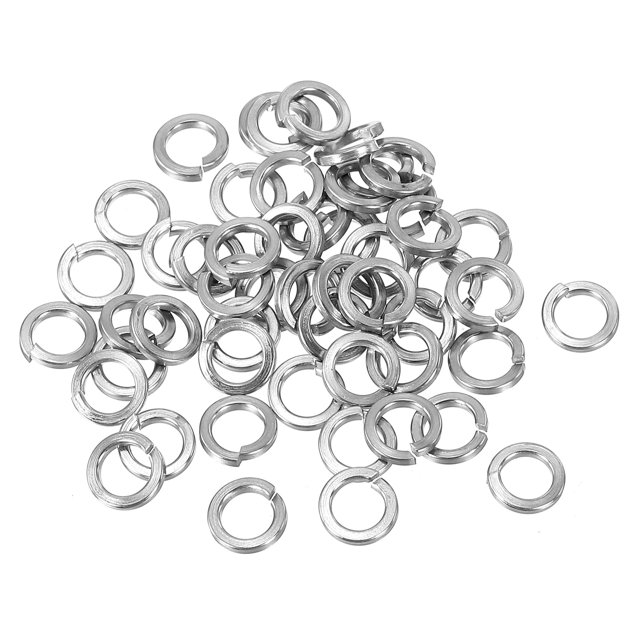 Unique Bargains Rondelle M4 à Loquet Séparé, Lot de 100 Joint de Rondelle à Loquet à Ressort en Acier Inoxydable 304 de 4 mm ID 6,3 mm OD, Ton Argent