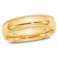 thumbnail image 1 of Mens 14K Yellow Gold 6mm Milgrain Comfort Fit Wedding Band Ring, 1 of 4