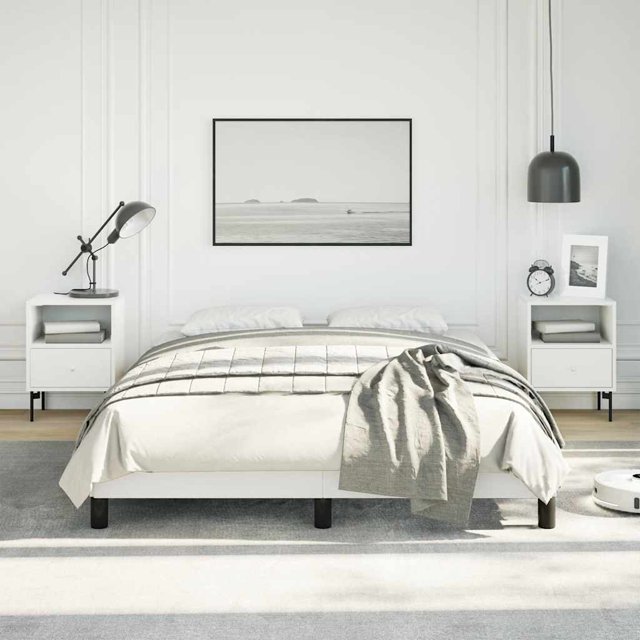 vidaXL Bed Frame White 137x190 cm Full Faux Leather
