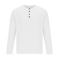 thumbnail image 3 of Yuyuzo Sweatshirts pour Men Manches Longues Quart Bouton Décontracté Col Rond Couleur Unie Texturé Pullover Tops, 3 of 6