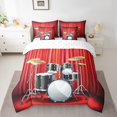 thumbnail image 2 of YST Ensemble de Douillette Grand 7 Pcs, Rouge et Or, Ensemble Complet de Batterie Tout-en-un avec Ensemble de Draps pour Enfants et Adultes, Ensemble de Literie Instrument de Musique Jazz, Ensemble de Lit Réversible Hip-Hop Hippie, 2 of 5