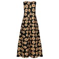 thumbnail image 4 of Fridja Robe Maxi Vintage Tournesol Bohème Sans Manches Col en V pour Femmes Grande Taille, 4 of 9