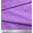 thumbnail image 3 of Soimoi Purple polyester Crepe Fabric Glass,Straw & Drinks Summer Designs Fabric Prints By Yard 42 Inch Wide, 3 of 3