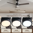 thumbnail image 2 of Vagizm Ceiling Fan with Light Remote: 52 Inch Modern Bedroom Fans with Dimmable Tri-Color Temperature LED - Quiet Reversible DC Motor - Indoor Outdoor (Black+Walnut), 2 of 7