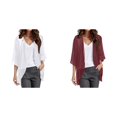 thumbnail image 1 of (Lot de 2) Kcodviy Chandail Léger Élégant Uni à Col en V Bouffant pour Femme, Cardigan à Manches pour Femme, Couvre-Maillot Ample, Cardigan Léger pour Femme, Haut Blouse Décontracté, 1 of 4