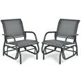 thumbnail image 1 of Patiojoy 2-Piece Outdoor Single Glider Chair Rocking Seating Lounging Chair with Armrest Grey, 1 of 7