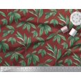 thumbnail image 2 of Soimoi Red polyester Crepe Fabric Leaf Leaves Print Fabric by Yard 52 Inch Wide, 2 of 3