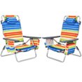 thumbnail image 1 of Gymax 2PCS Folding Beach Backpack Chair Reclining Camping Chair w/ Storage Bag, 1 of 10