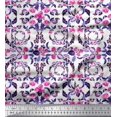 thumbnail image 1 of Soimoi Poly Georgette Fabric Wreath,Leaves & Rose Flower Fabric Prints by Yard 52 Inch Wide, 1 of 3