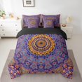 thumbnail image 2 of YST Ensemble de Literie Vintage à Mandala Floral, Couette Boho Rouge Violet Format Double, Ensemble 7 Pcs Tout-en-un, 2 of 4