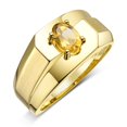 thumbnail image 3 of RYLOS Men's Rings 14K Yellow Gold Ring Classic Solitaire 7X5MM Oval Shape Gemstone Designer Band Citrine November Birthstone Rings For Men Size 11, 3 of 7
