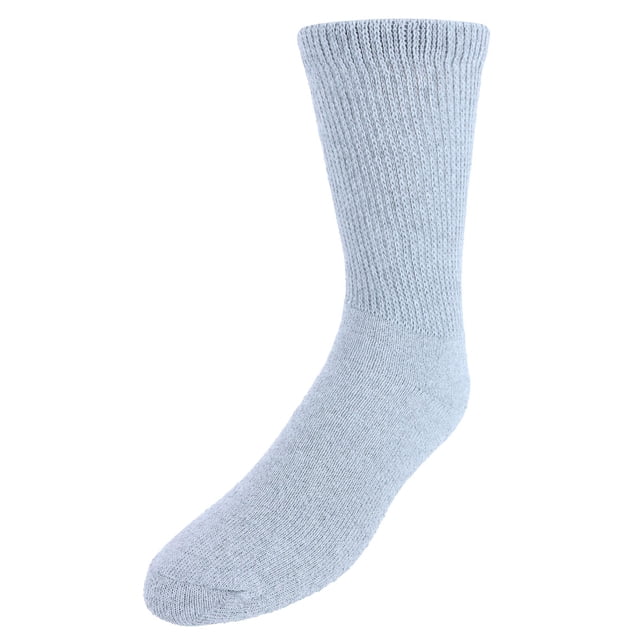 CTM® Chaussettes Mi-Mollet pour Hommes en Gris, Conçues pour les Soins du Diabète avec une Coupe Ample, Dessus et Semelle Plats Non Contraignants, Coutures Lisses aux Orteils pour un Confort Accru. Faites de 91 % Coton, 7 % polyester et 2 % Fil de Caoutchouc, Ces Chaussettes pour Diabétiques Préviennent les Bourrelets et l'Ajustement, Idéales pour les Personnes Souffrant de Diabète Ou d'Oedème. Convient aux Pointures de Chaussettes 10-13 et aux Pointures de Chaussures 8-12.5. Lavable à