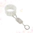 thumbnail image 2 of Bracelet en Strass Perle Vintage Élastique Chaîne d'Anneau Accessoires Rétro pour Mariage Fête Ensemble de Bracelets et Bagues pour Performance de Danse, 2 of 8