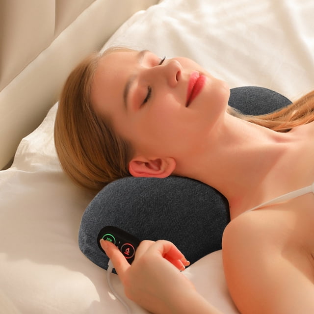 Boovnll Pillows Soft Comfort Support Neck and Shoulder Relaxer Portable Cervical Traction Device Neck Stretcher with Graphene Heating Pad Neck Corrector Chiropractic Pillow for Headache Pillow