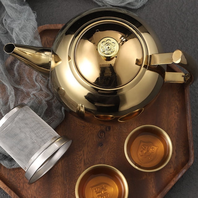 1L/1.5L/2L Polished Stainless Steel Teapot Tea Pot Coffee Stainless Steel Teapot With Tea Leaf Filter Infuser