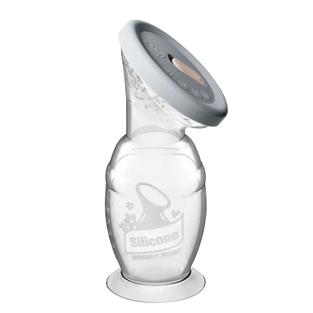 haakaa Manual Silicone Breast Pump with Suction Base & Silicone Cap Combo 100ml