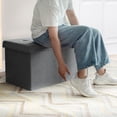 thumbnail image 4 of Costway 31.5''Fabric Foldable Storage Ottoman Toy Chest W/Removable Storage Bin Grey, 4 of 10
