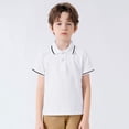 thumbnail image 2 of Chemises Garçons Manches Courtes Décontractées Polo Uni Blanc 7-8 Ans, 2 of 6