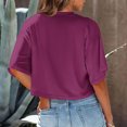 thumbnail image 4 of Plebaso Womens Cropped T-Shirts Short Sleeve Round Neck Tshirts Solid Color Casual Loose Basic Tops Tees, 4 of 6