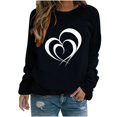 thumbnail image 2 of BVOFAR Chandails à Manches Longues de la Saint-Valentin pour Femmes Décontractés Mignons T-Shirts Graphiques Cœur d'Amour Tendance Col Rond Hauts 2025, 2 of 3