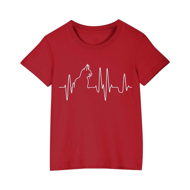 Birdeem Chemises pour Filles Tout-Petits Enfants Garçons Filles T-Shirt en Coton Mode Mignon Col Rond Imprimé Tee Manches Courtes Haut