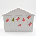 thumbnail image 3 of MasteelfCA White Birdhouse with 2 Whistle Pink Green Sparrow Key Ring Holder, 3 of 7