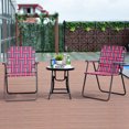 thumbnail image 3 of Gymax Set of 6 Patio Folding Web Chair Set Portable Beach Camping Chair Red, 3 of 8