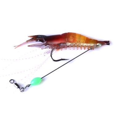4pcs Soft Plastic Lures Artificial Noctilucent Bait Luminous Shrimp artificial shrimp fishing lures Fishing Hook Mixed Color Spinner Crank