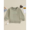 thumbnail image 2 of Honganda Chandail d'Automne pour Tout-Petit Garçon, Broderie de Lettres, Manches Longues, Col Rond, Coupe Ample, 2 of 8