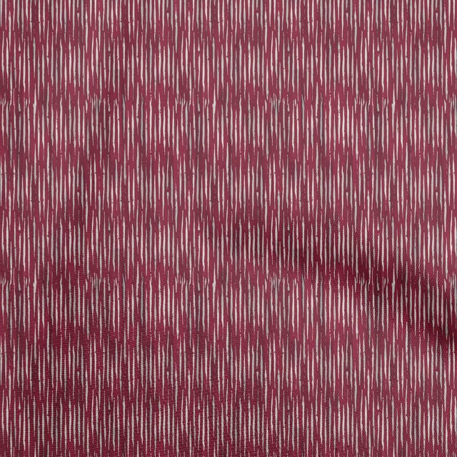 oneOone Popeline de Coton Bordeaux Tissu Rayé Ligne Matière de Robe Tissu Imprimé Tissu au Mètre 56 Pouces de Large