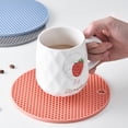 thumbnail image 2 of 5Pcs Insulation Pad with Hanging Hole Honeycomb Design Anti-scalding TPR Dining Room Kitchen Table Tableware Placemat for Gifts, 2 of 8