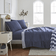 thumbnail image 1 of Riley Home Flannel Sheet Set, Navy, Queen, 1 of 4