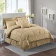 thumbnail image 3 of JML Ensemble de Literie 8 Pcs Matelassé Diamant avec Draps, Simple, Taupe, 3 of 5