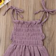 thumbnail image 3 of Kmbangi Infant Summer Cotton Sling Romper Lace Up Stretch Ruched Jumpsuit, 3 of 9