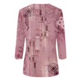 thumbnail image 5 of Hauts pour Femmes T-shirt Ample Imprimé de Mode pour Femmes Blouse à Manches 3/4 Col Rond Hauts Décontractés Hauts à Manches 3/4 pour Femmes en Liquidation, 5 of 5
