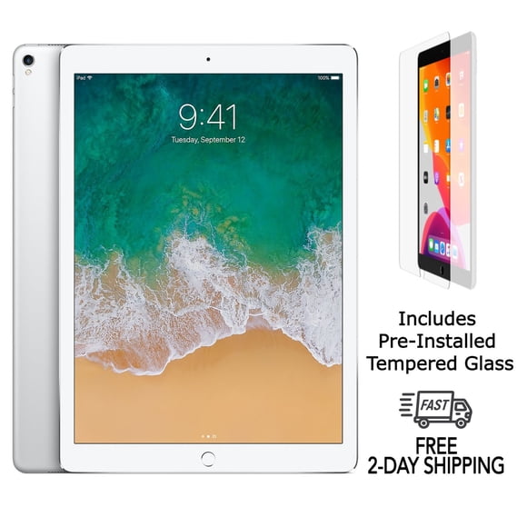 Refurbished Apple iPad Pro 12.9 (2nd Gen) w/ Pre-Installed Tempered Glass (WiFi + Cellular Unlocked) 256GB Silver (Grade B)