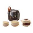 thumbnail image 4 of veasfak Portable Tea Set with Case Ceramic Chinese Kung Fu Teapot Teacups for Travel Three Teacups Set, 4 of 9
