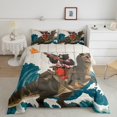 thumbnail image 2 of Erosebridal Bear Riding Dinosaur Bedding Twin Comforter Set,Cartoon Wildlife Down Comforter,Animal Decor,Reversible,Lightweight,2-Piece, 2 of 7