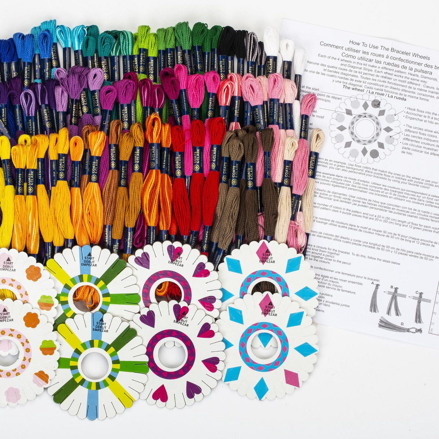 Coats & Clark™ Kit de Bracelets d'Amitié en Fil Artisanal Lot de 105